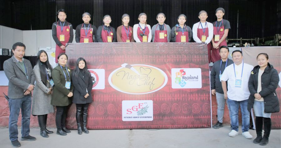 Contestants with others at the Naga Chef Season 8 cooking competition which began at Naga Chef Arena, Naga Heritage Village, Kisama on December 2.